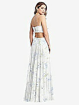 Rear View Thumbnail - Bleu Garden Ruffled Chiffon Cutout Maxi Dress - Jessie