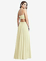 Rear View Thumbnail - Butter Yellow Ruffled Chiffon Cutout Maxi Dress - Jessie
