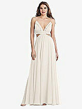 Front View Thumbnail - Ivory Ruffled Chiffon Cutout Maxi Dress - Jessie