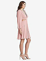 Side View Thumbnail - Rose Bishop Sleeve Ruffled Chiffon Cutout Mini Dress - Hannah