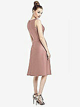 Rear View Thumbnail - Neu Nude Sleeveless V-Neck Satin Midi Dress with Pockets