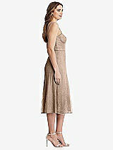 Side View Thumbnail - Topaz Lace Bustier Midi Dress with Spaghetti Straps