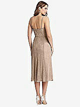Rear View Thumbnail - Topaz Lace Bustier Midi Dress with Spaghetti Straps
