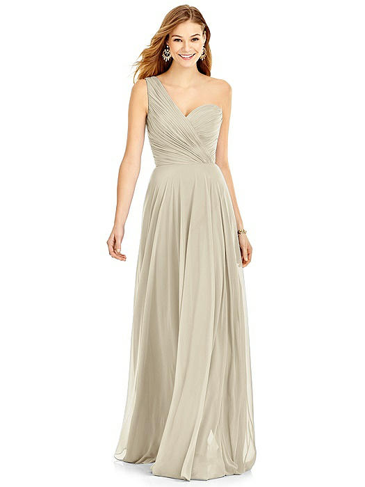 One-Shoulder Draped Chiffon Maxi Dress - Dani