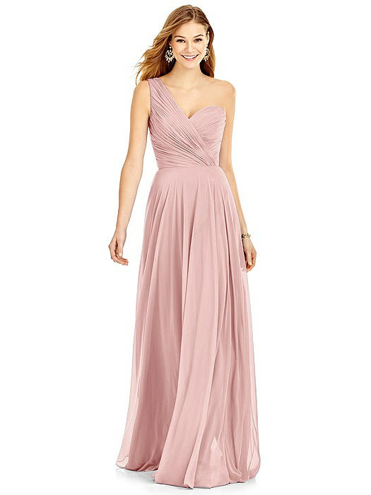 One-Shoulder Draped Chiffon Maxi Dress - Dani