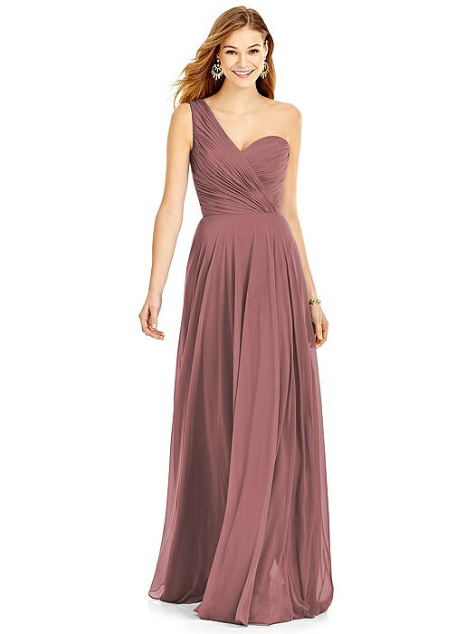 One-Shoulder Draped Chiffon Maxi Dress - Dani