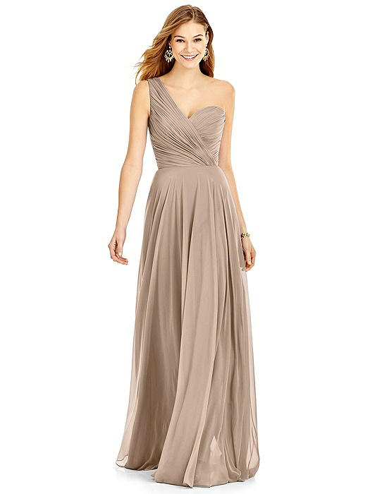 One-Shoulder Draped Chiffon Maxi Dress - Dani
