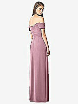 Rear View Thumbnail - Dusty Pink Off-the-Shoulder Ruched Chiffon Maxi Dress - Alessia