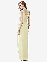 Rear View Thumbnail - Butter Yellow Sleeveless Draped Faux Wrap Maxi Dress - Dahlia