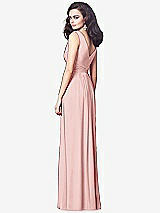 Rear View Thumbnail - Rose Draped V-Neck Shirred Chiffon Maxi Dress