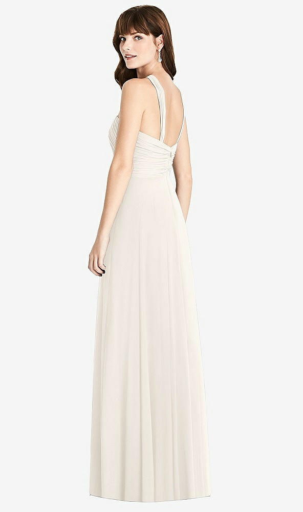 Back View - Ivory Twist Halter Chiffon Maxi Dress - James