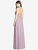 Rear View Thumbnail - Suede Rose Ruffle-Trimmed Backless Maxi Dress