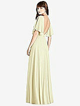 Front View Thumbnail - Butter Yellow Split Sleeve Backless Maxi Dress - Lila