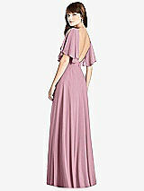 Front View Thumbnail - Dusty Pink Split Sleeve Backless Maxi Dress - Lila