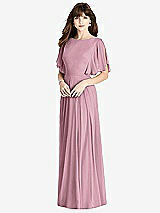 Rear View Thumbnail - Dusty Pink Split Sleeve Backless Maxi Dress - Lila