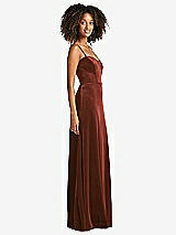 Side View Thumbnail - Auburn Moon Bustier Velvet Maxi Dress with Pockets