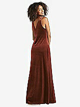 Rear View Thumbnail - Auburn Moon Cowl-Neck Velvet Maxi Tank Dress - Priya