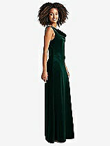 Side View Thumbnail - Evergreen Cowl-Neck Velvet Maxi Tank Dress - Priya