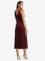 Rear View Thumbnail - Cabernet Cowl-Neck Velvet Midi Tank Dress - Rowan