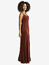 Side View Thumbnail - Auburn Moon Cowl-Neck Convertible Velvet Maxi Slip Dress - Sloan
