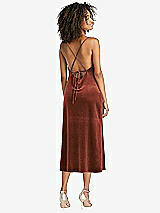 Rear View Thumbnail - Auburn Moon Cowl-Neck Convertible Velvet Midi Slip Dress - Isa