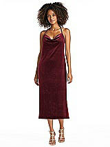 Alt View 1 Thumbnail - Cabernet Cowl-Neck Convertible Velvet Midi Slip Dress - Isa