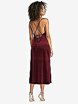 Rear View Thumbnail - Cabernet Cowl-Neck Convertible Velvet Midi Slip Dress - Isa