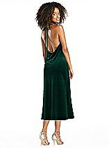 Alt View 2 Thumbnail - Evergreen Cowl-Neck Convertible Velvet Midi Slip Dress - Isa