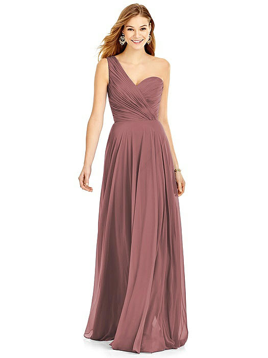 One-Shoulder Draped Chiffon Maxi Dress - Dani