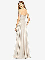 Rear View Thumbnail - Oat One-Shoulder Draped Chiffon Maxi Dress - Dani
