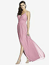 Front View Thumbnail - Dusty Pink Deep V-Back Shirred Maxi Dress - Ensley