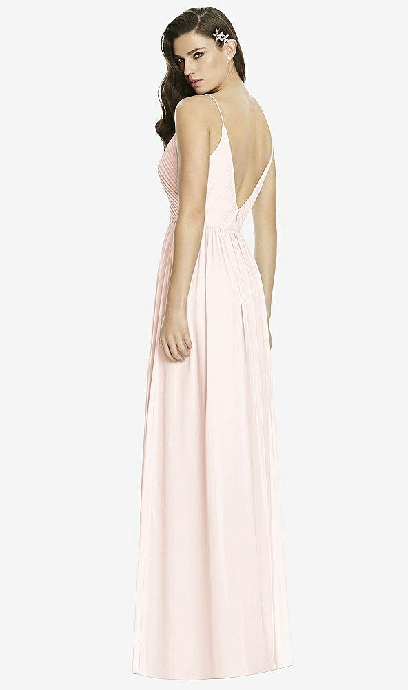 Back View - Blush Deep V-Back Shirred Maxi Dress - Ensley