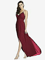 Front View Thumbnail - Cabernet Deep V-Back Shirred Maxi Dress - Ensley