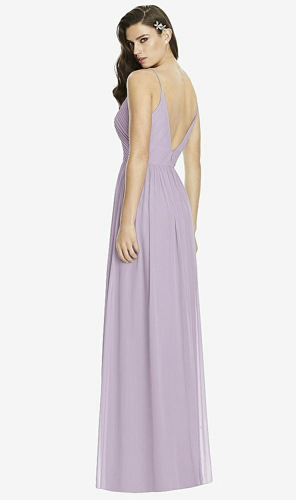 Back View - Lilac Haze Deep V-Back Shirred Maxi Dress - Ensley