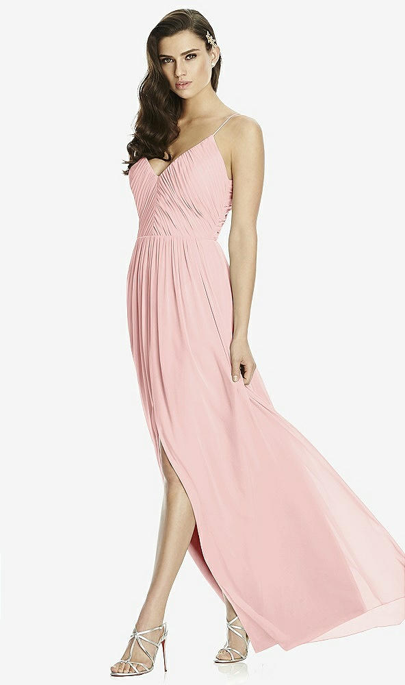 Front View - Rose Deep V-Back Shirred Maxi Dress - Ensley