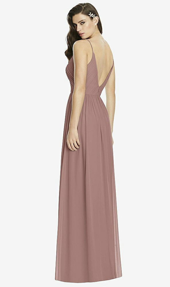 Back View - Sienna Deep V-Back Shirred Maxi Dress - Ensley