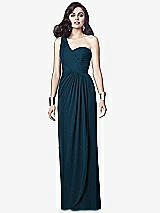 Alt View 1 Thumbnail - Atlantic Blue One-Shoulder Draped Maxi Dress with Front Slit - Aeryn