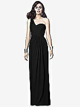 Alt View 1 Thumbnail - Black One-Shoulder Draped Maxi Dress with Front Slit - Aeryn