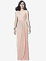 Alt View 1 Thumbnail - Blush One-Shoulder Draped Maxi Dress with Front Slit - Aeryn