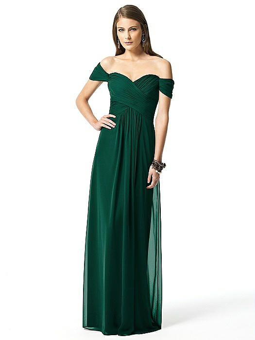 Off-the-Shoulder Ruched Chiffon Maxi Dress - Alessia