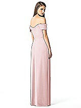 Rear View Thumbnail - Ballet Pink Off-the-Shoulder Ruched Chiffon Maxi Dress - Alessia
