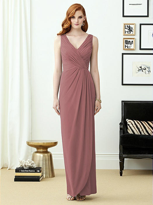 Sleeveless Draped Faux Wrap Maxi Dress - Dahlia