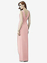 Rear View Thumbnail - Rose Sleeveless Draped Faux Wrap Maxi Dress - Dahlia