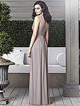 Rear View Thumbnail - Cashmere Gray Draped V-Neck Shirred Chiffon Maxi Dress - Ari