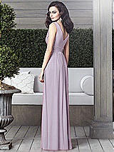 Rear View Thumbnail - Lilac Haze Draped V-Neck Shirred Chiffon Maxi Dress - Ari