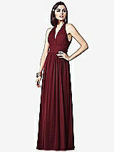 Front View Thumbnail - Cabernet Ruched Halter Open-Back Maxi Dress - Jada