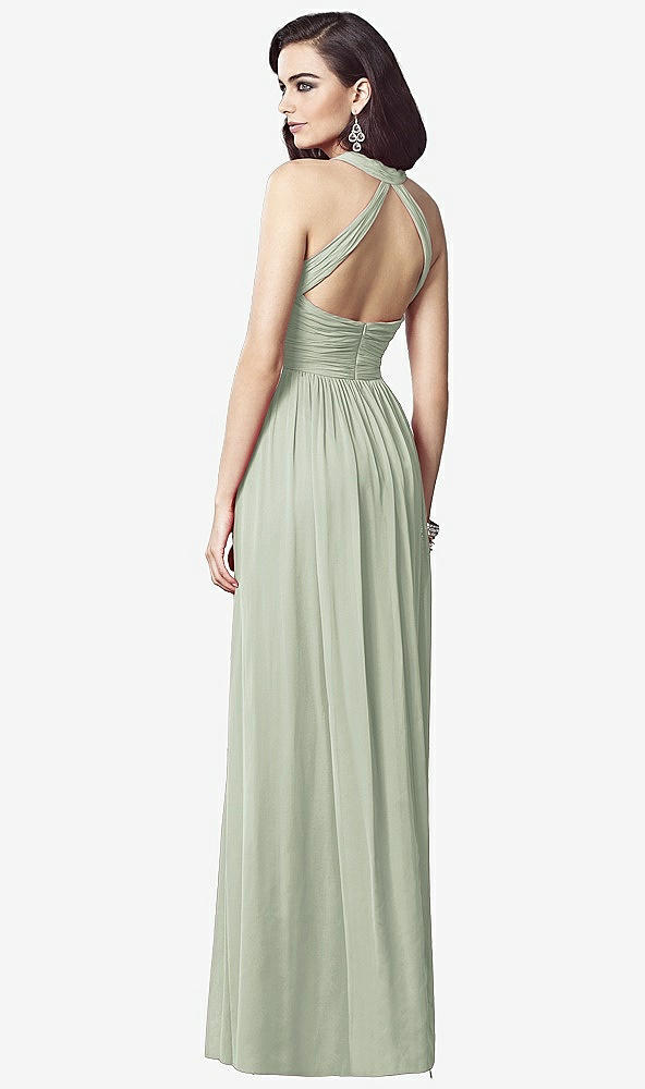 Back View - Celadon Ruched Halter Open-Back Maxi Dress - Jada