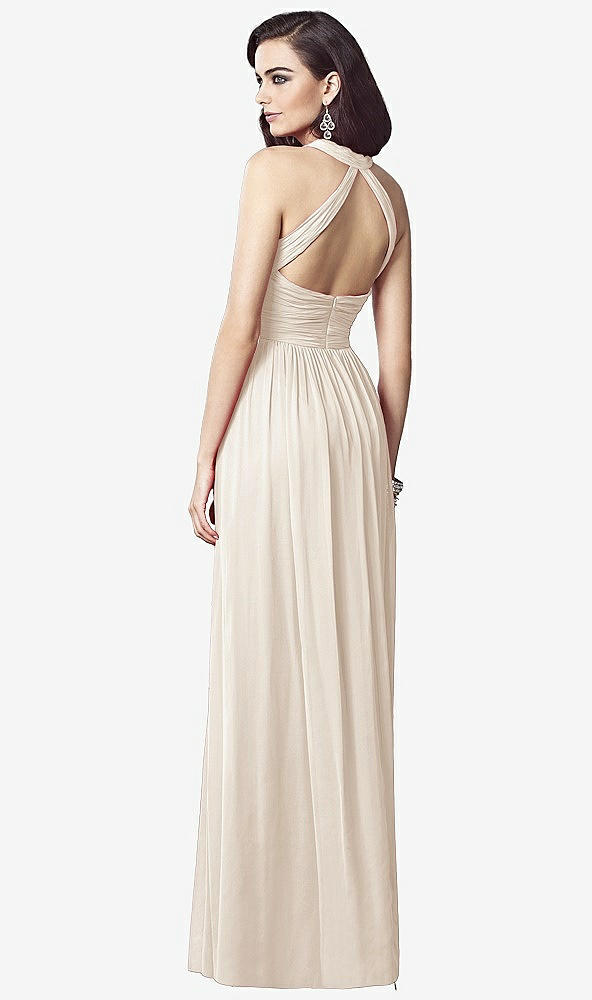 Back View - Oat Ruched Halter Open-Back Maxi Dress - Jada