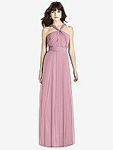 Front View Thumbnail - Dusty Pink Twist Halter Chiffon Maxi Dress - James