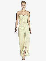 Front View Thumbnail - Butter Yellow Strapless Draped Chiffon Maxi Dress - Lila
